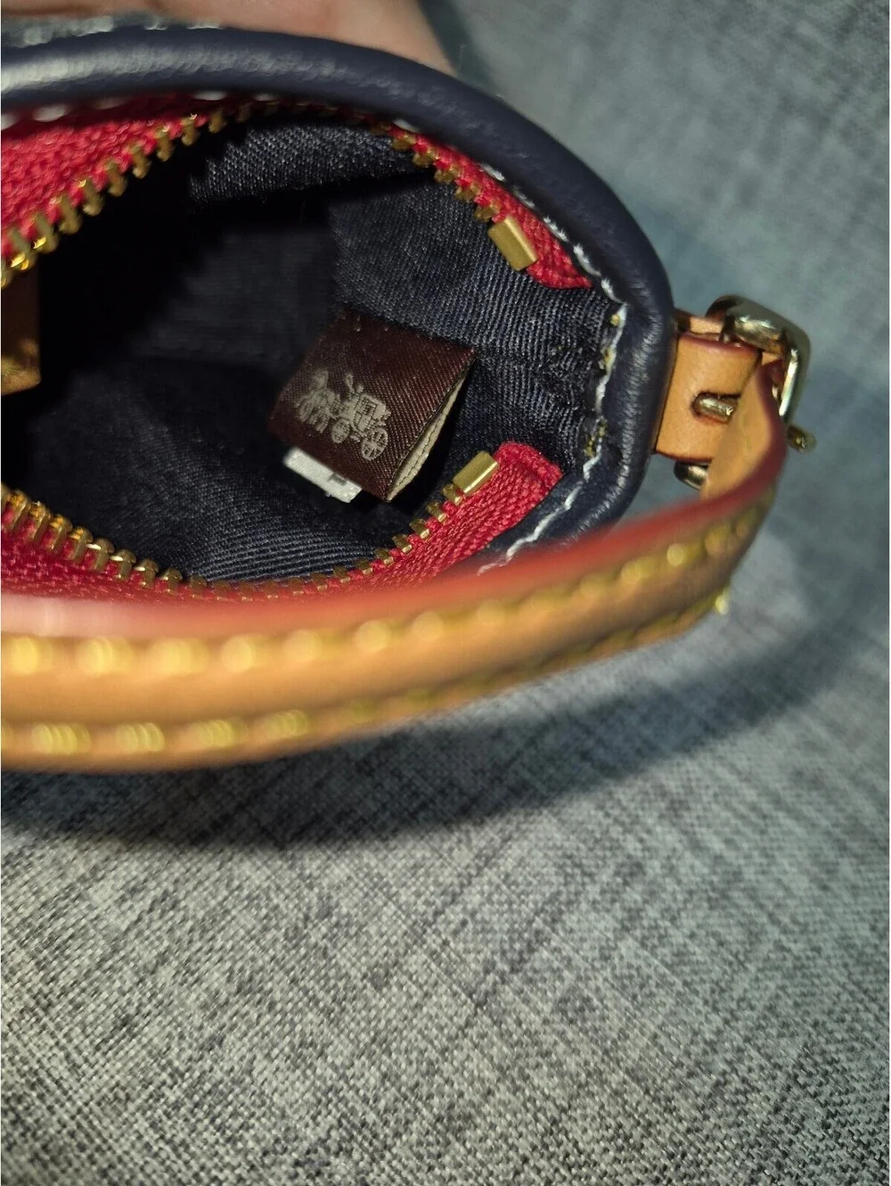 Coach Mini Val Duffle Bag Charm Keychain Signature Chambray C8223 NWOT